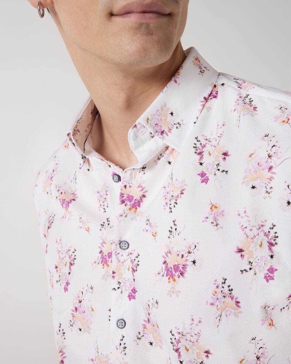 Floral Print Long Sleeve Shirt, Aubergine, hi-res
